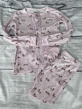 Magnetic Me Pink Horse Print Pajama Set Size 4T